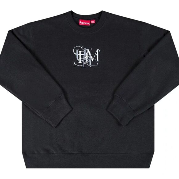 Supreme Overlap (Layered) Crewneck Sweatshirt Size XL Black - Picture 1 of 6